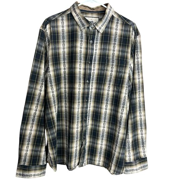 Dakota Grizzly Men Shirt  Sze XXL Brown Tan Flannel Plaid Western Cozy Button Up - Picture 1 of 10